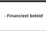 - Financieel beleid